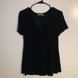 Medium “Live to Be Spoiled” Black Cotton Blouse/T